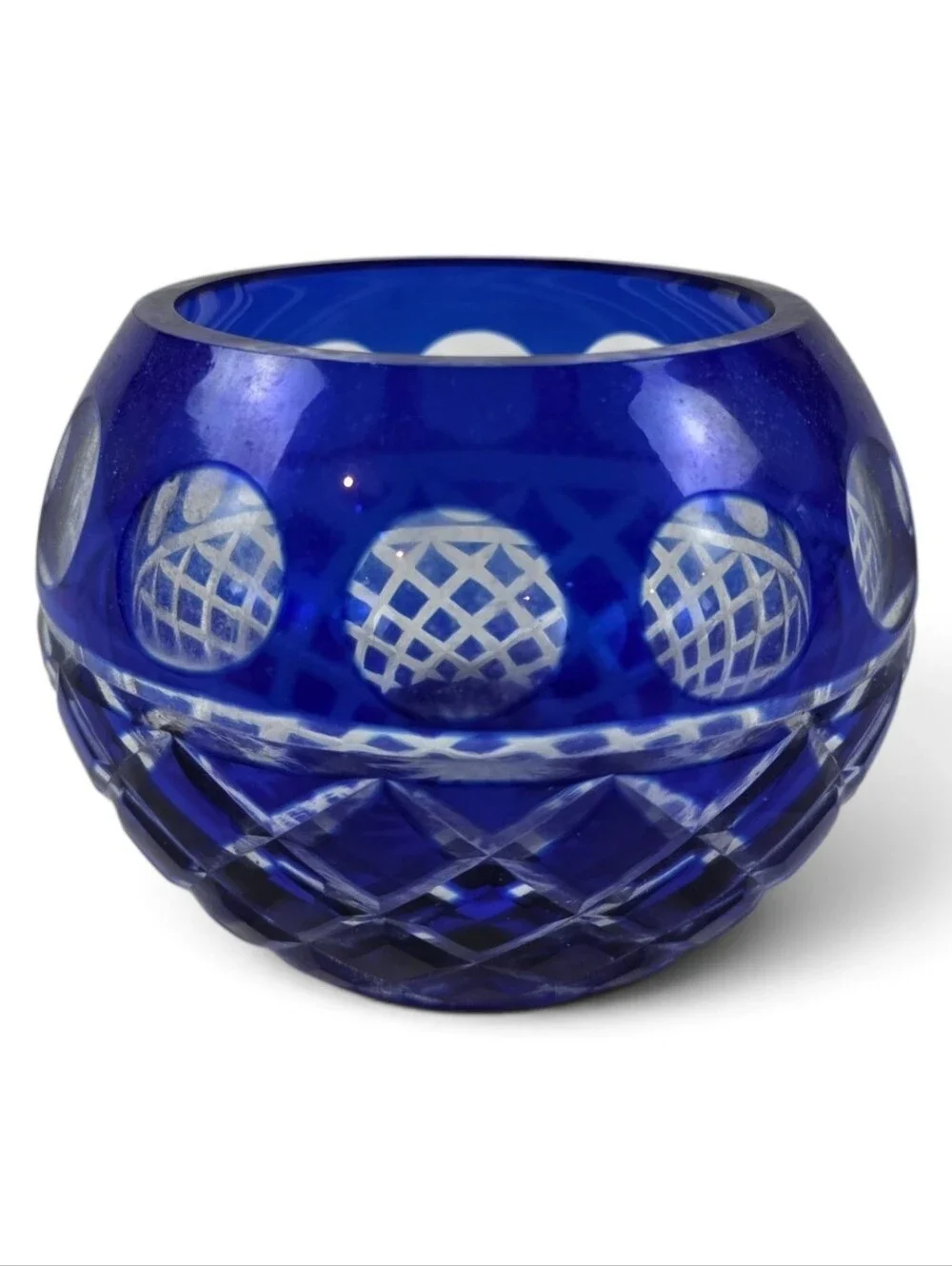 Cobalt Blue Bohemenian Cut Crystal 3.5